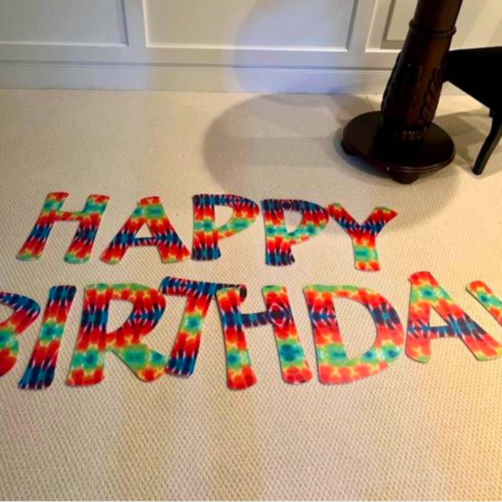 Happy Birthday Tie Dye Yard Letters